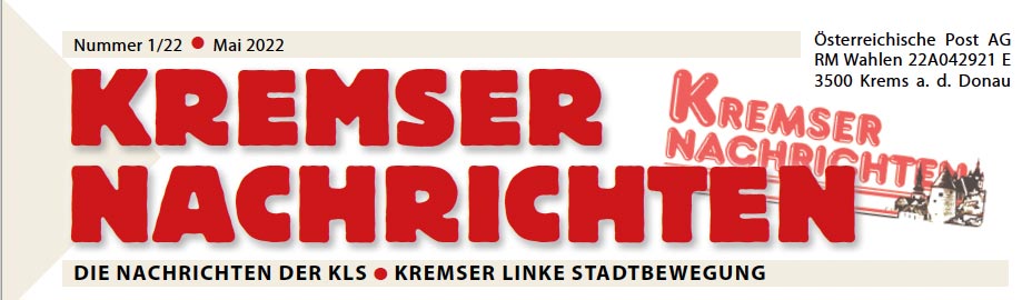 Kopf der Zeitschrift "Kremser Nachrichten"